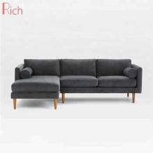 Foshan Furniture Living Room Sponge Sofa Gray Fabric Sectional Couch